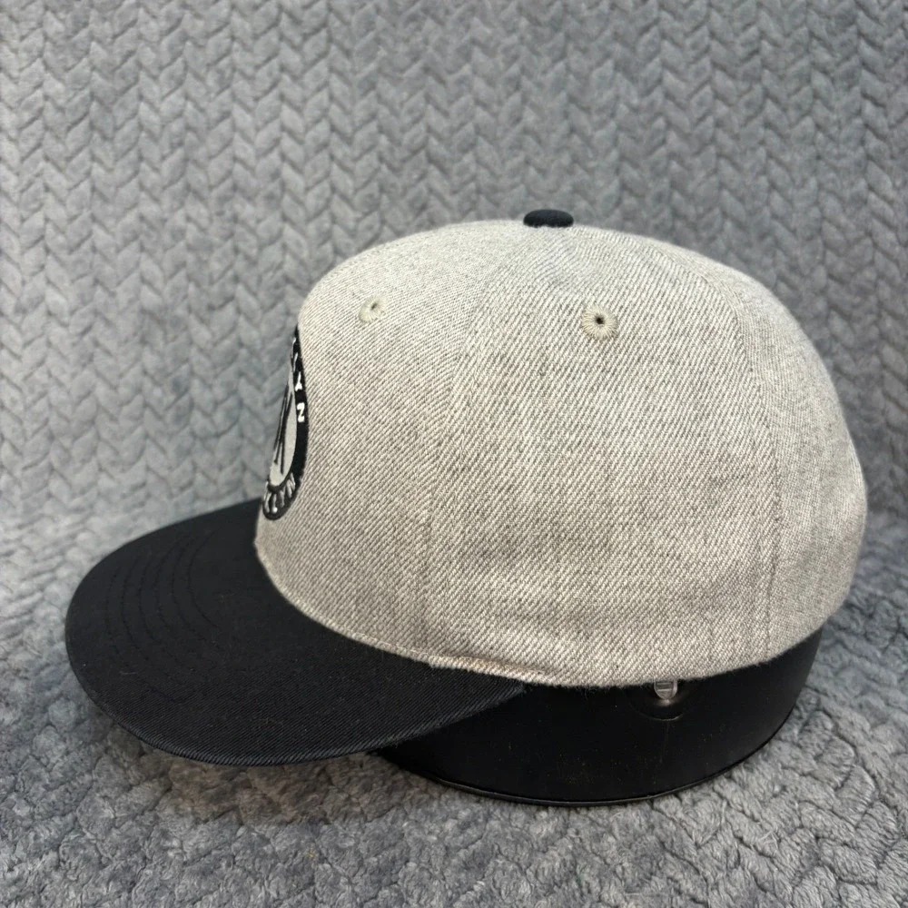 KBETHOS Brooklyn BK Snapback Hat Gray Black Flat Brim Premium Headwear Cap